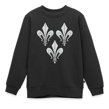 Lys - Fleur De Lys - Sweat Premium enfant bio - noir - Devant - AI Model Kid Female (0cm)