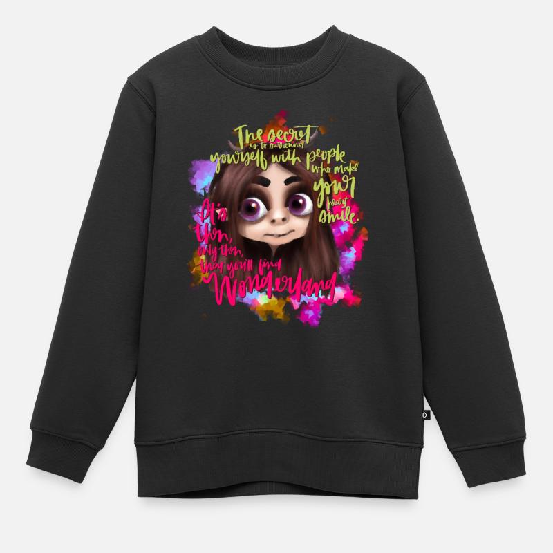 Finding Wonderland - Kinder Premium Organic Sweatshirt - Schwarz
