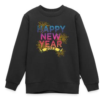Nouvel An 2023 Réveillon du Nouvel An Bonne année - Sweat Premium enfant bio - noir - Devant - AI Model Kid Female (0cm)