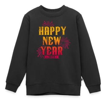 Nouvel An 2023 Réveillon du Nouvel An Bonne année - Sweat Premium enfant bio - noir - Devant - AI Model Kid Female (0cm)