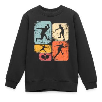 Ping-pong - Sweat Premium enfant bio - noir - Devant - AI Model Kid Female (0cm)