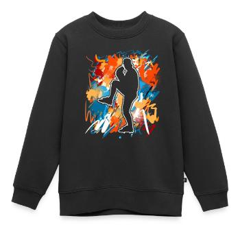 Baseball - Kinder Premium Organic Sweatshirt - Schwarz - Vorne - AI Model Kid Female (0cm)