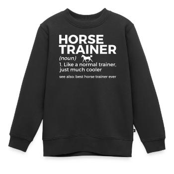 Cavalier - Sweat Premium enfant bio - noir - Devant - AI Model Kid Female (0cm)