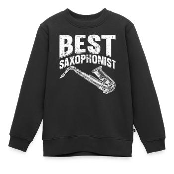 Best Saxophonist Saxophone Instrument Sax Musician - Kinder Premium Organic Sweatshirt - Schwarz - Vorne - AI Model Kid Female (0cm)