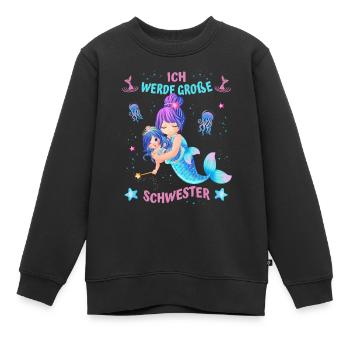 Meerjungfrau - Ich werde große Schwester - Kinder Premium Organic Sweatshirt - Schwarz - Vorne - AI Model Kid Female (0cm)