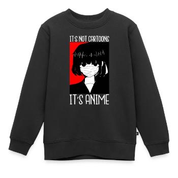 Ce n’est pas des dessins animés son anime - Sweat Premium enfant bio - noir - Devant - AI Model Kid Female (0cm)