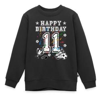 Football Anniversaire 11 ans Maillot de football Football - Sweat Premium enfant bio - noir - Devant - AI Model Kid Female (0cm)
