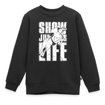 Show Jumping Life Horse Riding Lovers Show Jumper - Kinder Premium Organic Sweatshirt - Schwarz - Vorne - AI Model Kid Female (0cm)