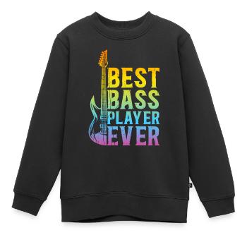 Bass Guitar Player Bass Guitarist - Best Bass Play - Kinder Premium Organic Sweatshirt - Schwarz - Vorne - AI Model Kid Female (0cm)