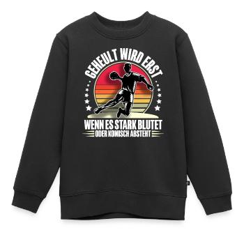 Handball Handballer - Kinder Premium Organic Sweatshirt - Schwarz - Vorne - AI Model Kid Female (0cm)