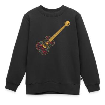 Guitar With Cats Guitar Guitarist Guitar Player Ca - Kinder Premium Organic Sweatshirt - Schwarz - Vorne - AI Model Kid Female (0cm)