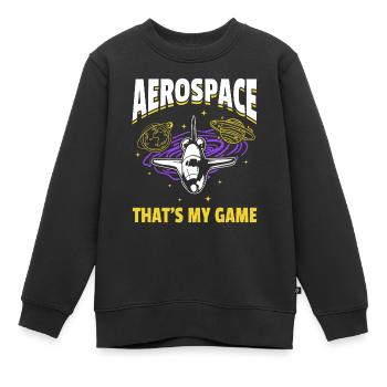 Aerospace That's My Game - Space Travel Space Ship - Kids Premium Organic Sweatshirt - black - Front - AI Model Kid Female (0cm)