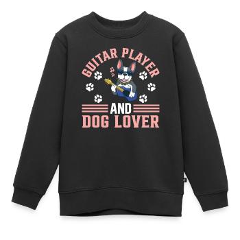 Guitarist Guitar Player - Guitar Player And Dog Lo - Kinder Premium Organic Sweatshirt - Schwarz - Vorne - AI Model Kid Female (0cm)