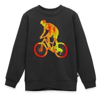 Fahrrad rot gepunktet - Kinder Premium Organic Sweatshirt - Schwarz - Vorne - AI Model Kid Female (0cm)