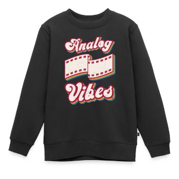 Retro Photographer Vintage Analog Vibes - Kinder Premium Organic Sweatshirt - Schwarz - Vorne - AI Model Kid Female (0cm)