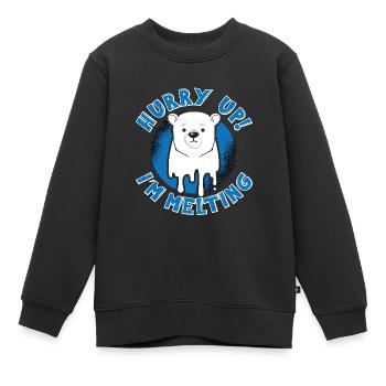 Changement climatique Dépêchez-vous Je fais fondre la Terre Mère - Sweat Premium enfant bio - noir - Devant - AI Model Kid Female (0cm)