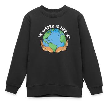 Global Warming Water Is Life Environment Activism - Kinder Premium Organic Sweatshirt - Schwarz - Vorne - AI Model Kid Female (0cm)
