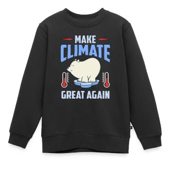 Global Warming Make Climate Great Again Awareness - Kinder Premium Organic Sweatshirt - Schwarz - Vorne - AI Model Kid Female (0cm)