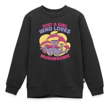 Pilz Pilze Funghi Champignon - Kinder Premium Organic Sweatshirt - Schwarz - Vorne - AI Model Kid Female (0cm)
