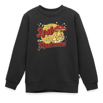 Pilz Pilze Funghi Champignon - Kinder Premium Organic Sweatshirt - Schwarz - Vorne - AI Model Kid Female (0cm)