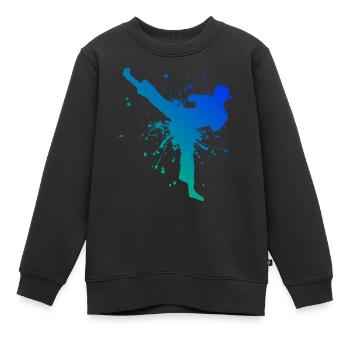Women's Kickboxing Kickboxer Kickboxing - Kids Premium Organic Sweatshirt - black - Front - AI Model Kid Female (0cm)