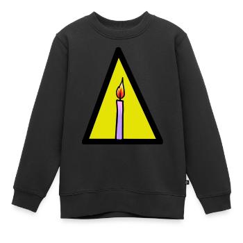 ÉNERGIE BOUGIE LUMIÈRE FEU CHALEUR FLAMME - Sweat Premium enfant bio - noir - Devant - AI Model Kid Female (0cm)