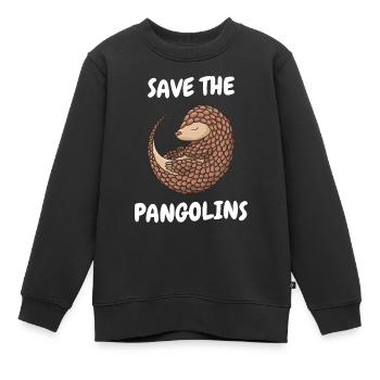 Pangolin Tier Pangoline vom Aussterben bedrohte Ar - Kinder Premium Organic Sweatshirt - Schwarz - Vorne - AI Model Kid Female (0cm)
