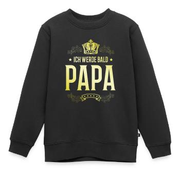 Ich werde Bald Papa - Kinder Premium Organic Sweatshirt - Schwarz - Vorne - AI Model Kid Female (0cm)