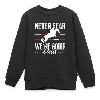 Show Jumping Never Fear We're Horses Show Jumper - Kinder Premium Organic Sweatshirt - Schwarz - Vorne - AI Model Kid Female (0cm)