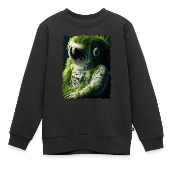 Astronaut Gras bewachsen - Kinder Premium Organic Sweatshirt - Schwarz - Vorne - AI Model Kid Female (0cm)