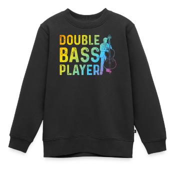 Contrabass Double Bass Player - Double Bass Player - Kinder Premium Organic Sweatshirt - Schwarz - Vorne - AI Model Kid Female (0cm)