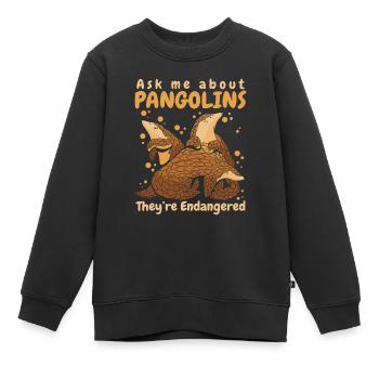 Pangolin Tier Pangoline vom Aussterben bedrohte Ar - Kinder Premium Organic Sweatshirt - Schwarz - Vorne - AI Model Kid Female (0cm)