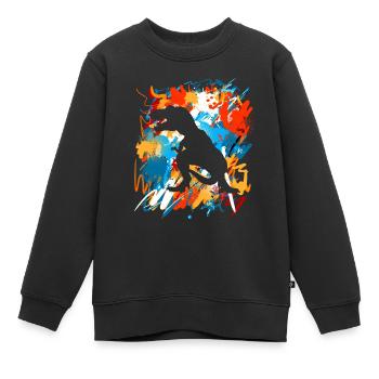 T-Rex - Kinder Premium Organic Sweatshirt - Schwarz - Vorne - AI Model Kid Female (0cm)