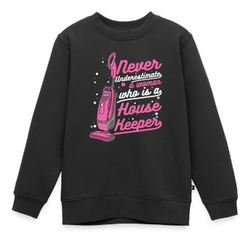 Hauswirtschaft Haushälterin Reiniger Reinigung - Kinder Premium Organic Sweatshirt - Schwarz - Vorne - AI Model Kid Female (0cm)