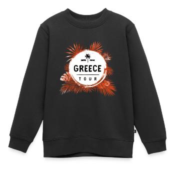 Greece Tour Bunt - Kinder Premium Organic Sweatshirt - Schwarz - Vorne - AI Model Kid Female (0cm)