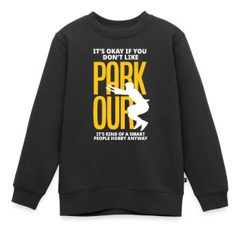 Lustiges Parkourläufer Freerunner Geschenk - Kinder Premium Organic Sweatshirt - Schwarz - Vorne - AI Model Kid Female (0cm)