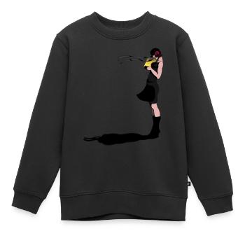 Mädchen in Schwarz - Kinder Premium Organic Sweatshirt - Schwarz - Vorne - AI Model Kid Female (0cm)