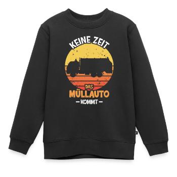 Keine Zeit das Müllauto kommt - Kinder Premium Organic Sweatshirt - Schwarz - Vorne - AI Model Kid Female (0cm)