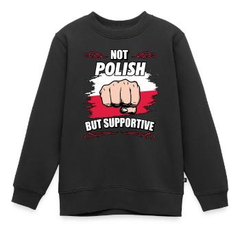 Pas polonais mais polonais touristique de soutien - Sweat Premium enfant bio - noir - Devant - AI Model Kid Female (0cm)