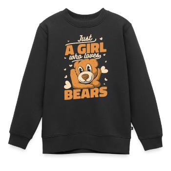 Bear Grizzly Bear Brown Bear Bear - Kids Premium Organic Sweatshirt - black - Front - AI Model Kid Female (0cm)