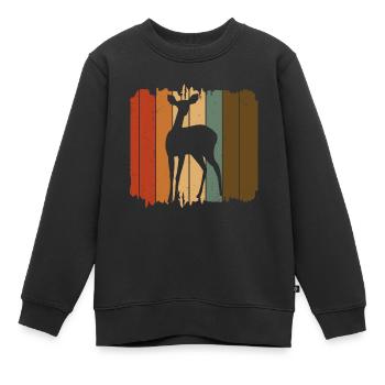 Chevreuil - Sweat Premium enfant bio - noir - Devant - AI Model Kid Female (0cm)