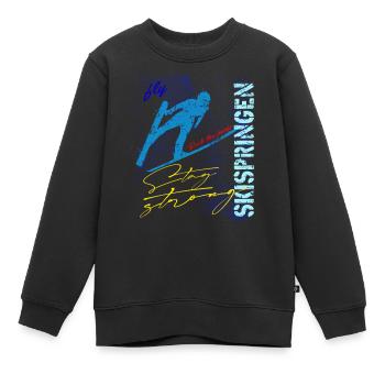 Skispringen Skispringer Wintersport - Kinder Premium Organic Sweatshirt - Schwarz - Vorne - AI Model Kid Female (0cm)
