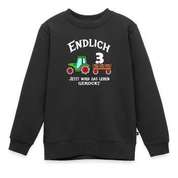 3. Geburtstag Traktor Trecker Kinder 3 Jahre - Kinder Premium Organic Sweatshirt - Schwarz - Vorne - AI Model Kid Female (0cm)