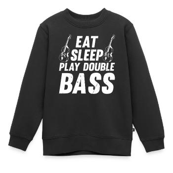 Eat Sleep Play Double Bass - Double Bassiste Double - Sweat Premium enfant bio - noir - Devant - AI Model Kid Female (0cm)