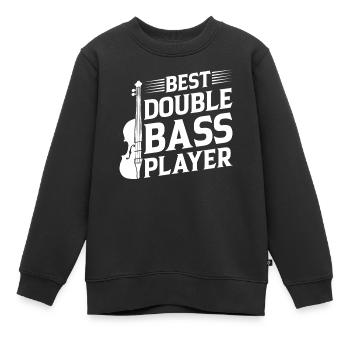 Contrabass Player Musician - Best Double Bass Play - Kinder Premium Organic Sweatshirt - Schwarz - Vorne - AI Model Kid Female (0cm)