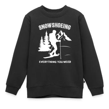 Schneeschuhwandern Schneeschuh wandern - Kinder Premium Organic Sweatshirt - Schwarz - Vorne - AI Model Kid Female (0cm)