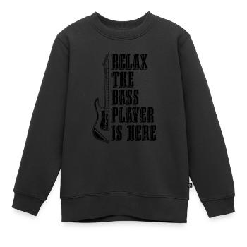 Relax The Bass Player Is Musicians Bass Player - Kinder Premium Organic Sweatshirt - Schwarz - Vorne - AI Model Kid Female (0cm)