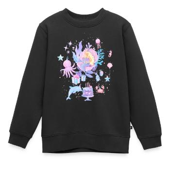 Ocean shirt under the sea T shirt - Kids Premium Organic Sweatshirt - black - Front - AI Model Kid Female (0cm)