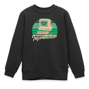 Computer Science Computer Programmer Father Dad - Kids Premium Organic Sweatshirt - black - Front - AI Model Kid Female (0cm)
