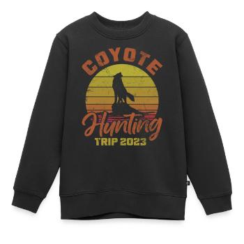 Coyote Hunting Trip 2023 - Animal Hunting Season - Kinder Premium Organic Sweatshirt - Schwarz - Vorne - AI Model Kid Female (0cm)